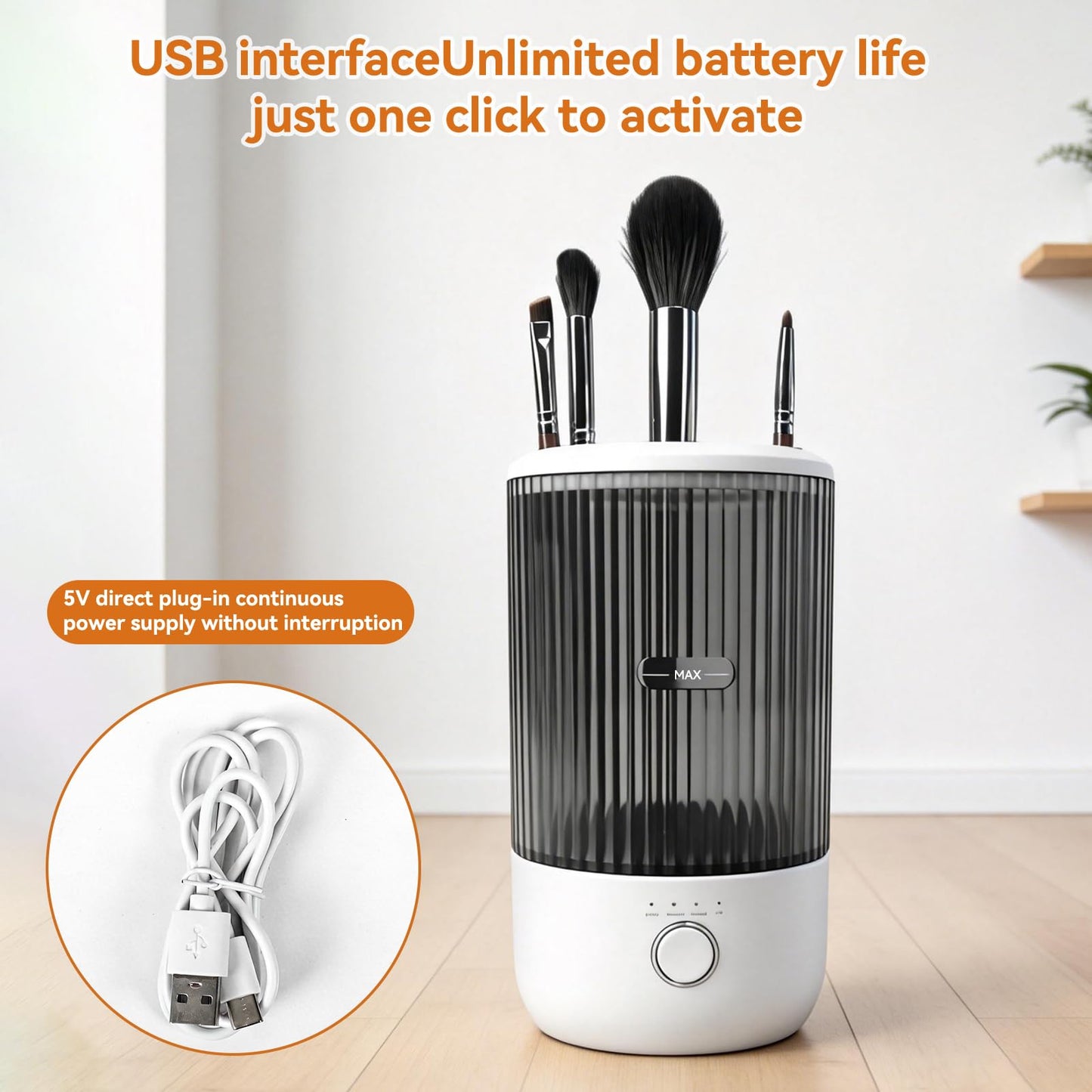 Electric Makeup Brush Cleaner Machine, 6500RPM Automatic & Portable with 1800mAh Rechargeable Battery for All Brush Sizes, Perfect Gift for Makeup Lovers