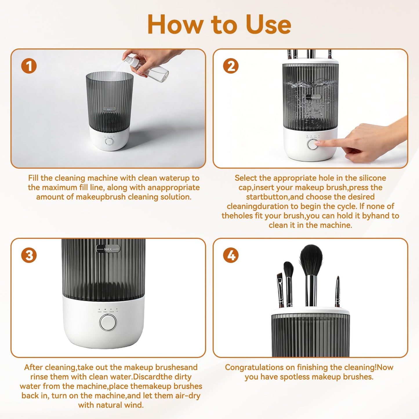 Electric Makeup Brush Cleaner Machine, 6500RPM Automatic & Portable with 1800mAh Rechargeable Battery for All Brush Sizes, Perfect Gift for Makeup Lovers