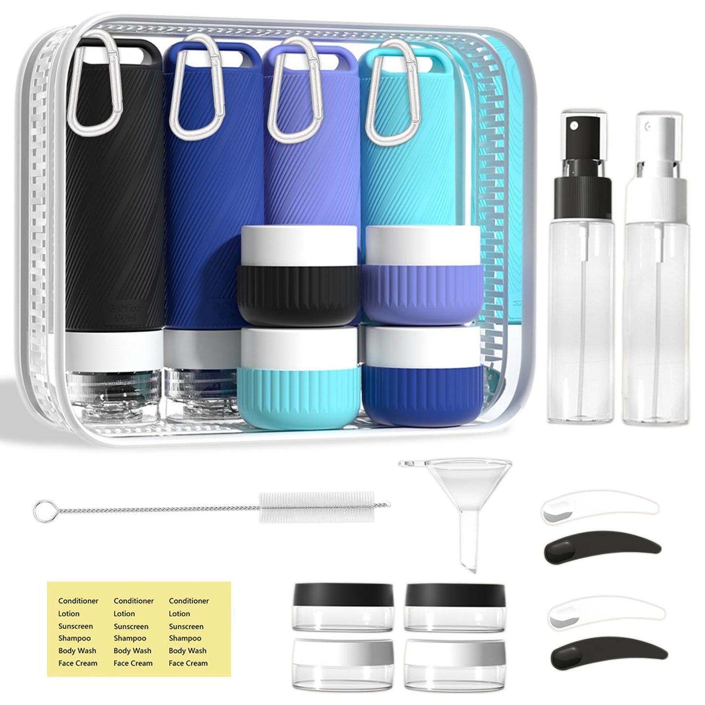 Udihch Travel Toiletry Containers 26Pcs Silicone Leakproof TSA Approved Set