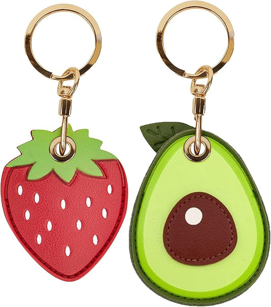 Leather Keychain Case Holder Compatible with Apple AirTag, GPS Airtag Keychain Finder Tracker with Key Ring, Anti-Scratch Protective Air Tag Cover