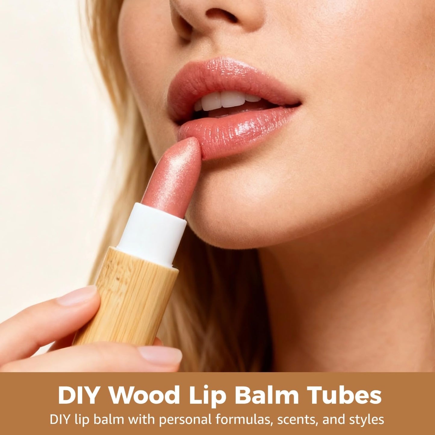 24 Pcs DIY Wood Lip Balm Tubes, 5g Empty Lip Balm Containers, Natural Wood Lipstick Tubes with Rotating Inner Core for Lipstick Deodorant Solid Perfume, 3 x 0.9 in