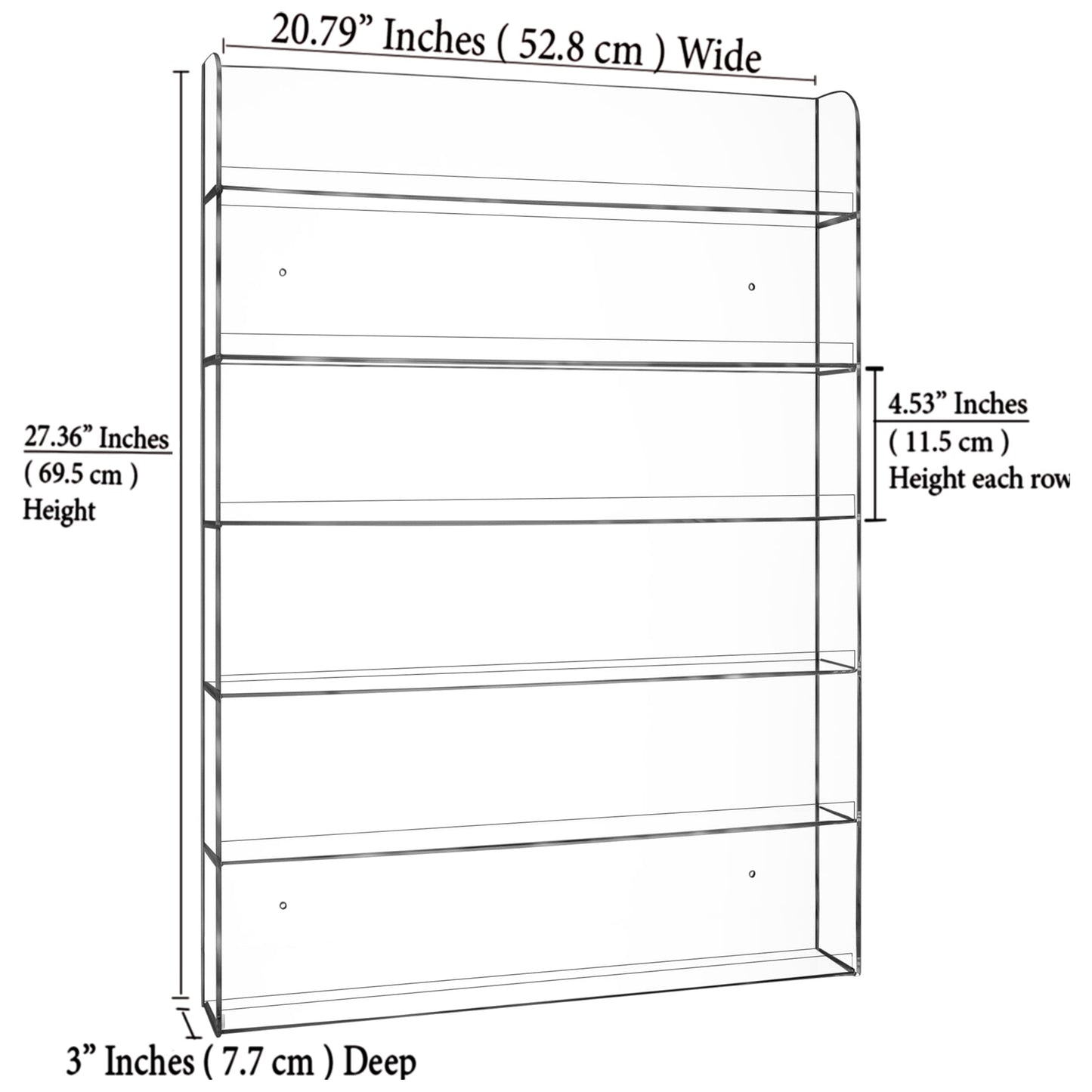 AMT Acrylic Nail Polish Racks for the Wall, Clear Nail Polish Display, Essential Oils Organizer. Holds up to 96 Bottles. Plus a Microfiber Cloth for Cleaning Purposes