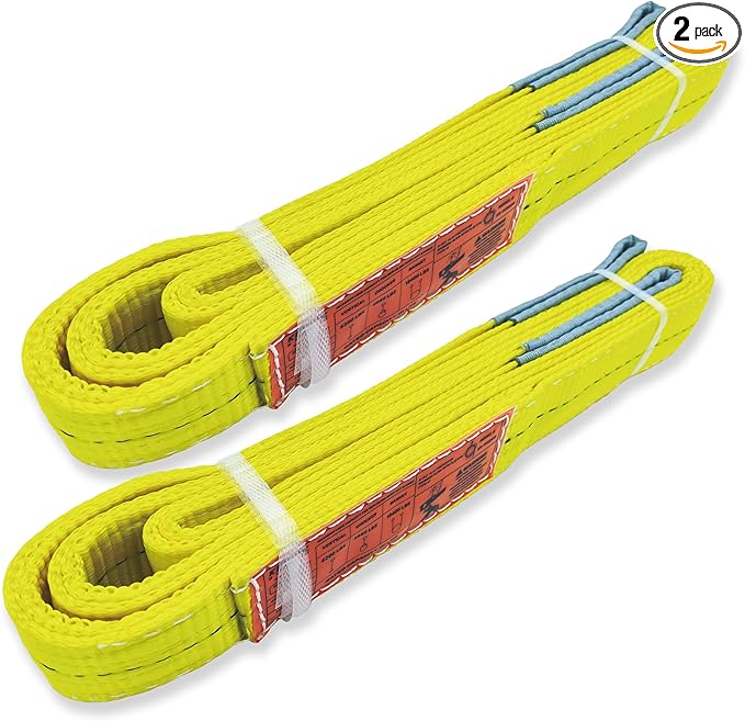 2-Ply Webbing Sling 2”x 8ft Lifting Straps 2Pack Heavy Duty Web Strap Rigging Moving Towing Hoisting Gear KODIAK STRAPS