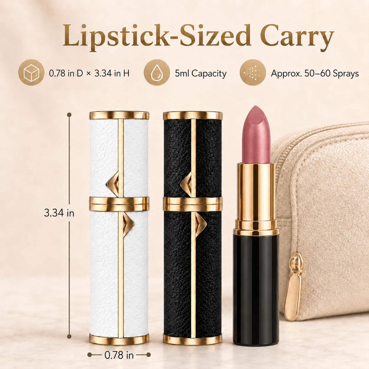 2pcs 5ml Leak Proof Perfume Atomizer, White Black Travel Size Perfume Refill Bottle, TSA Approved Perfume Travel Refillable, Cologne Travel Bottle Refillable, Portable Small Fragrance Spray Bottle