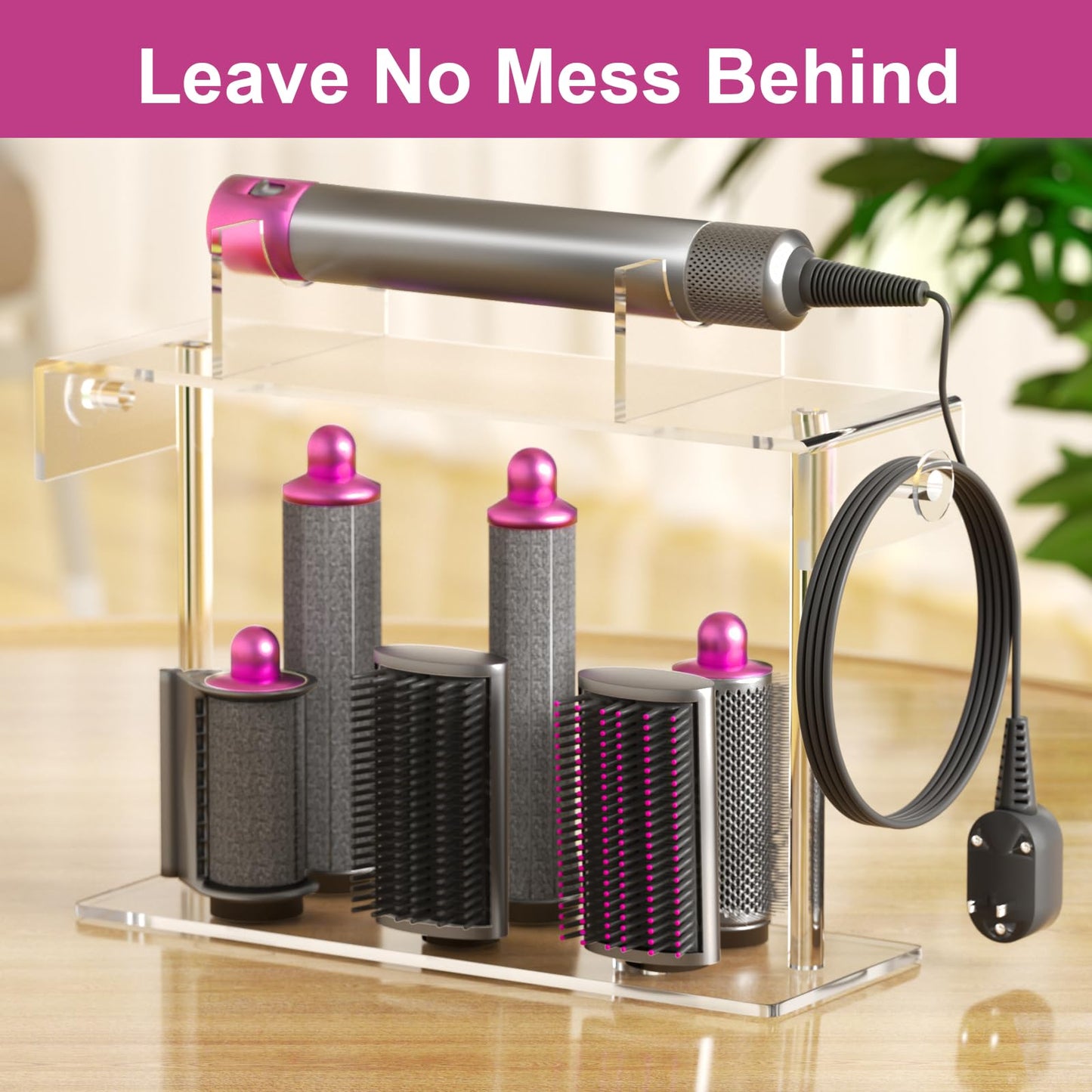 YeWink Airwrap Holder for Dyson - HQ Acrylic Hair Tool Storage Stand - Countertop Desktop Organizer for Dyson Styler and Accessories - Space-Saving Bathroom Beauty Holder