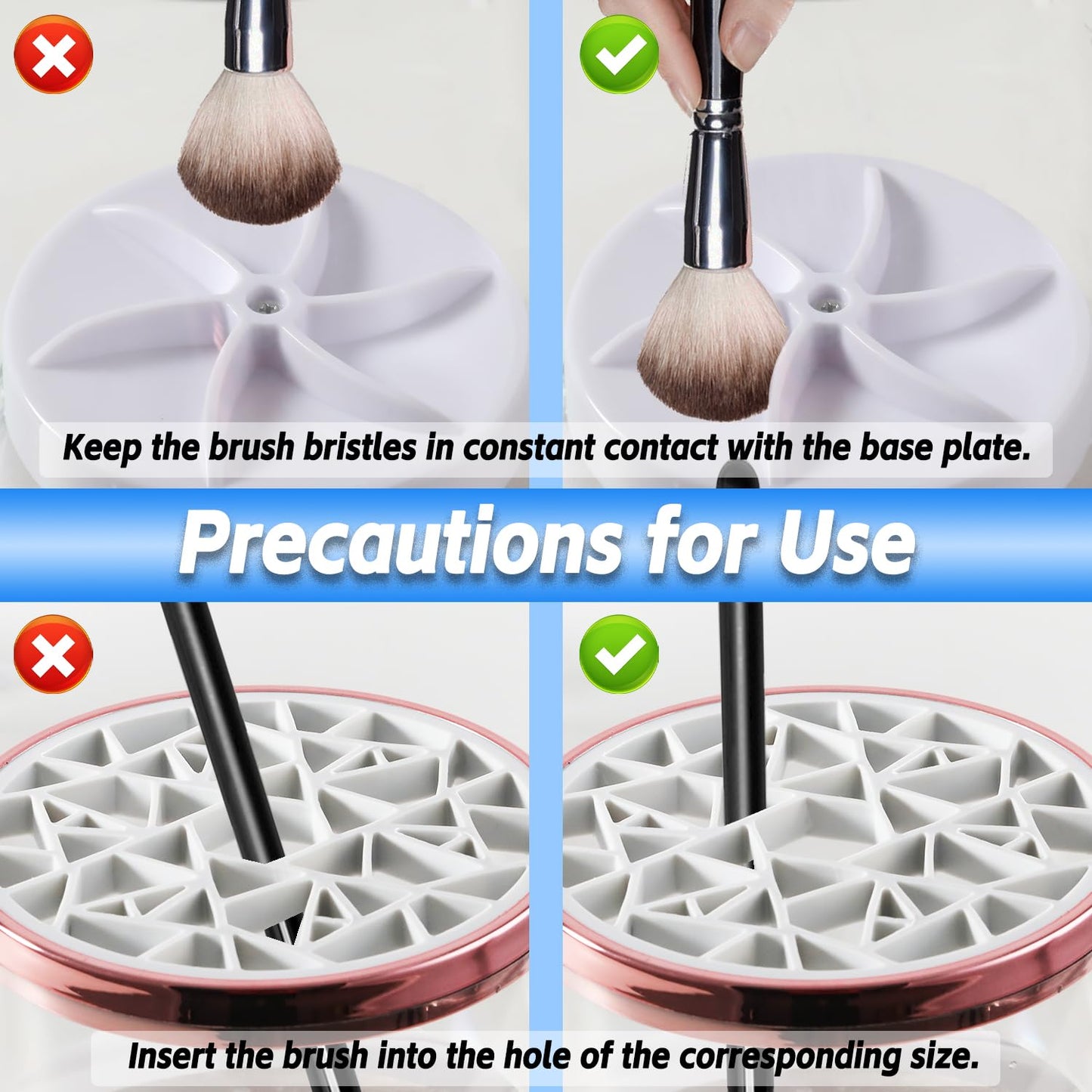 3 in 1 Makeup Brush Washer Electric Makeup Brush Cleaner Machine & Dryer & Holder Combined, Portable USB Deep Cleaning for All Size Beauty Makeup Brush Set and Sponges Efficient Wash & Dry