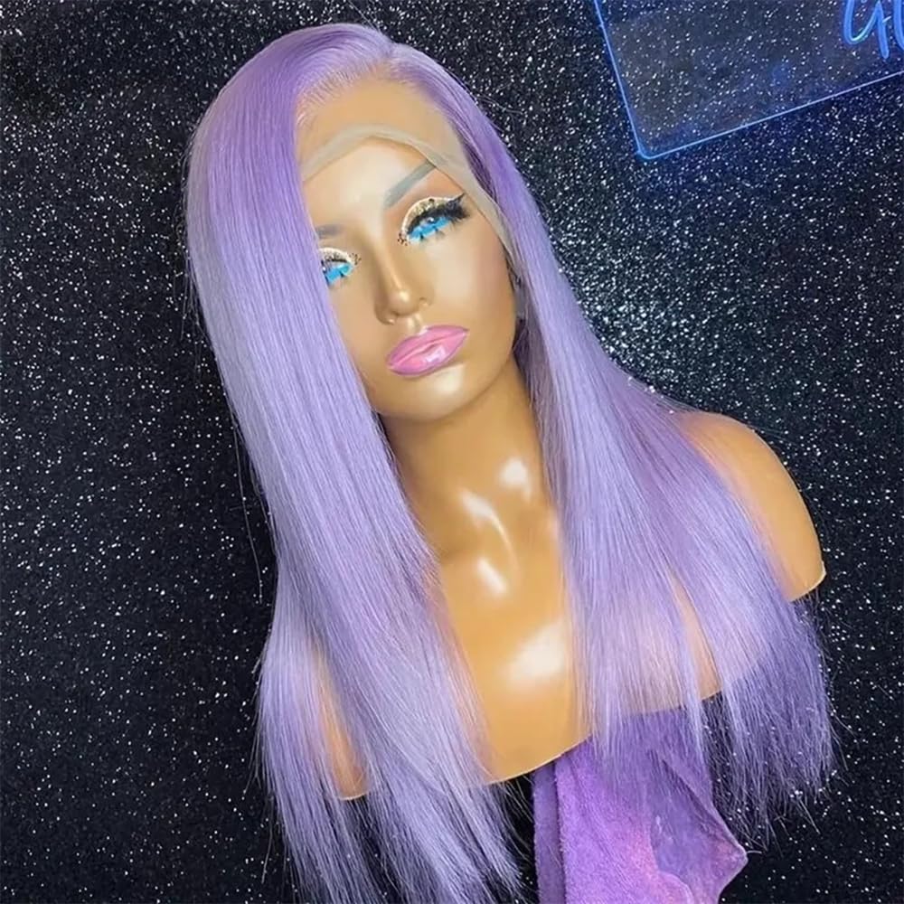 ORIGEN Purple Lace Front Human Hair Wigs for Black Women 28 Inch
