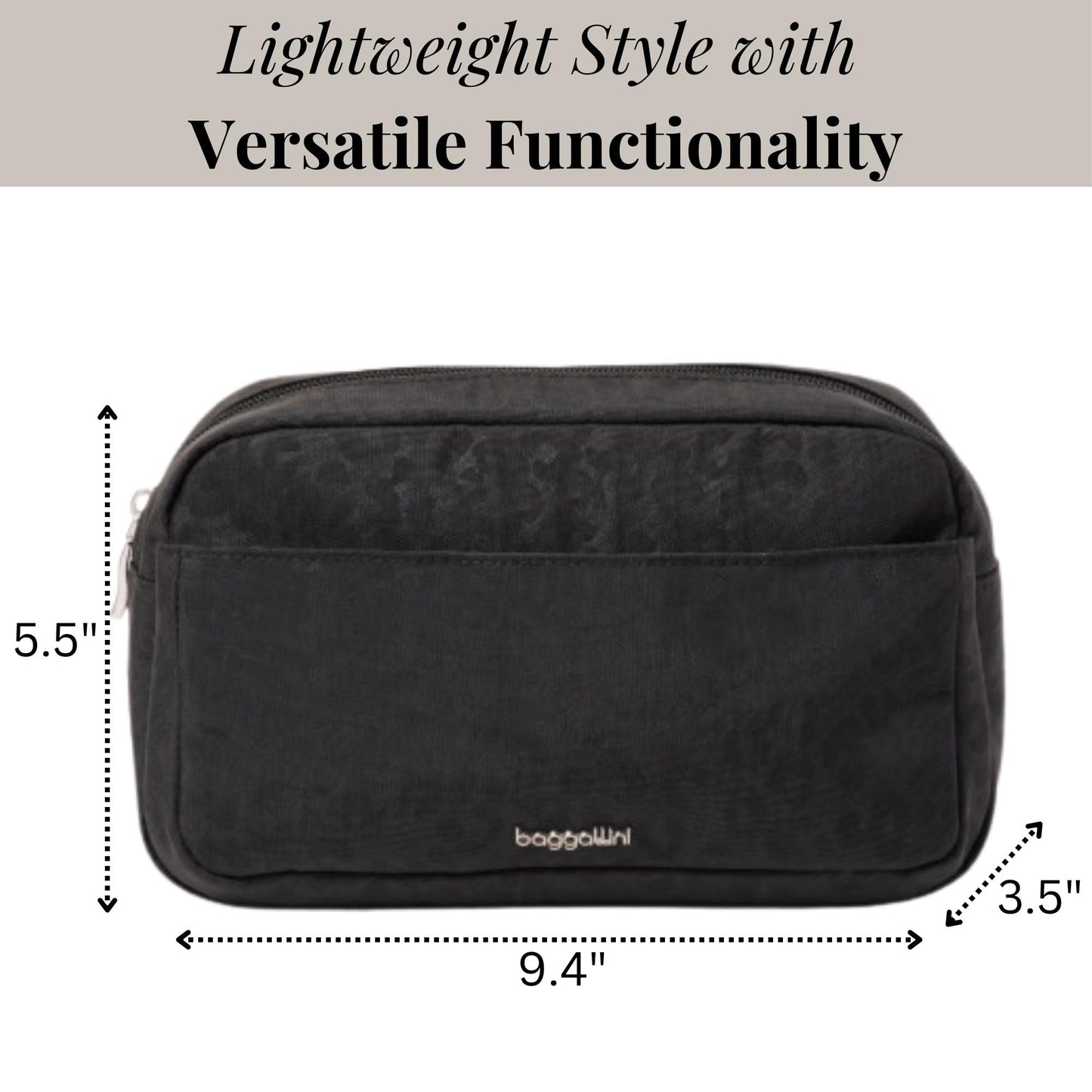 Pocket Cosmetic with Brush Organization - Lightweight 9.4”x5.5”x3.5” Makeup Bag - Travel Essentials Makeup Organizer