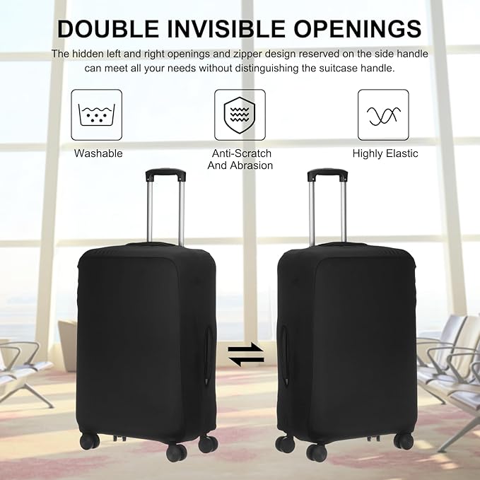 uxcell Travel Luggage Cover, Washable Suitcase Covers for Luggage Anti-scratch Suitcase Protector Elastic Baggage Protective, Fits 22-25 Inch Suit Case, Black