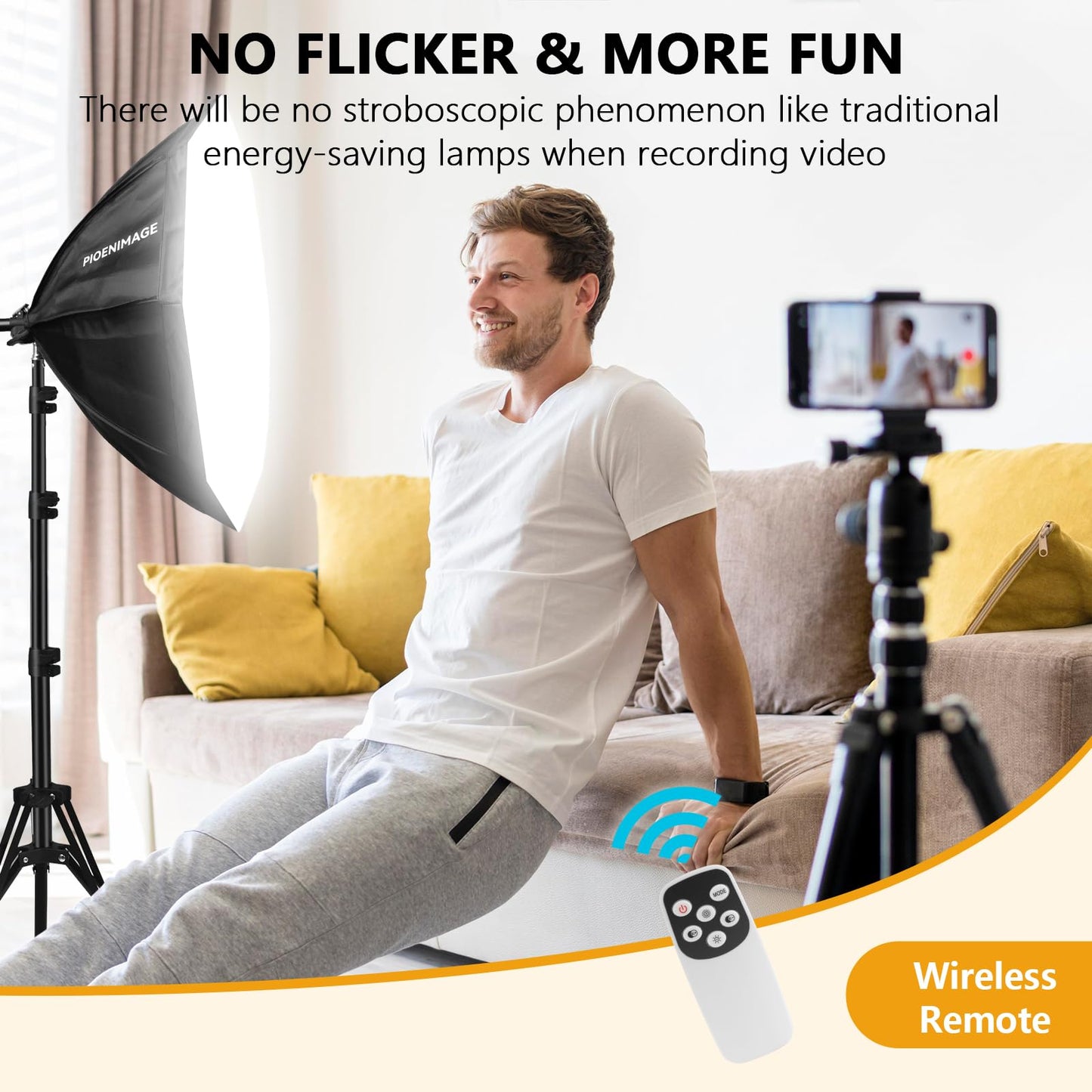 PIOENIMAGE Softbox Lighting Kit, Softbox Photography Lighting Set