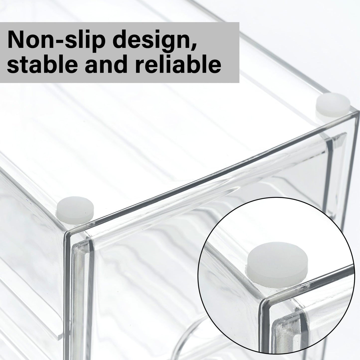 Prsildan Acrylic Drawer Organizer with 17 Drawers, Craft Office Desk Makeup Organizers Accessories, Set of 4 Clear Stackable Storage Drawers for Vanity, Countertop, Jewelry, Art Supply Organization