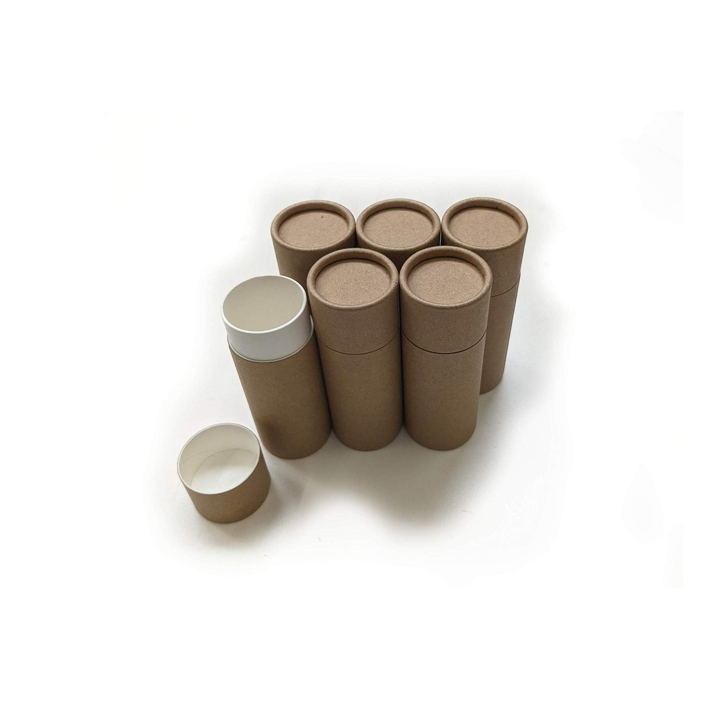 Empty Cardboard Deodorant Containers - 2.0 oz Push-up style, top-fill, reusable and biodegradable (6-Pack)