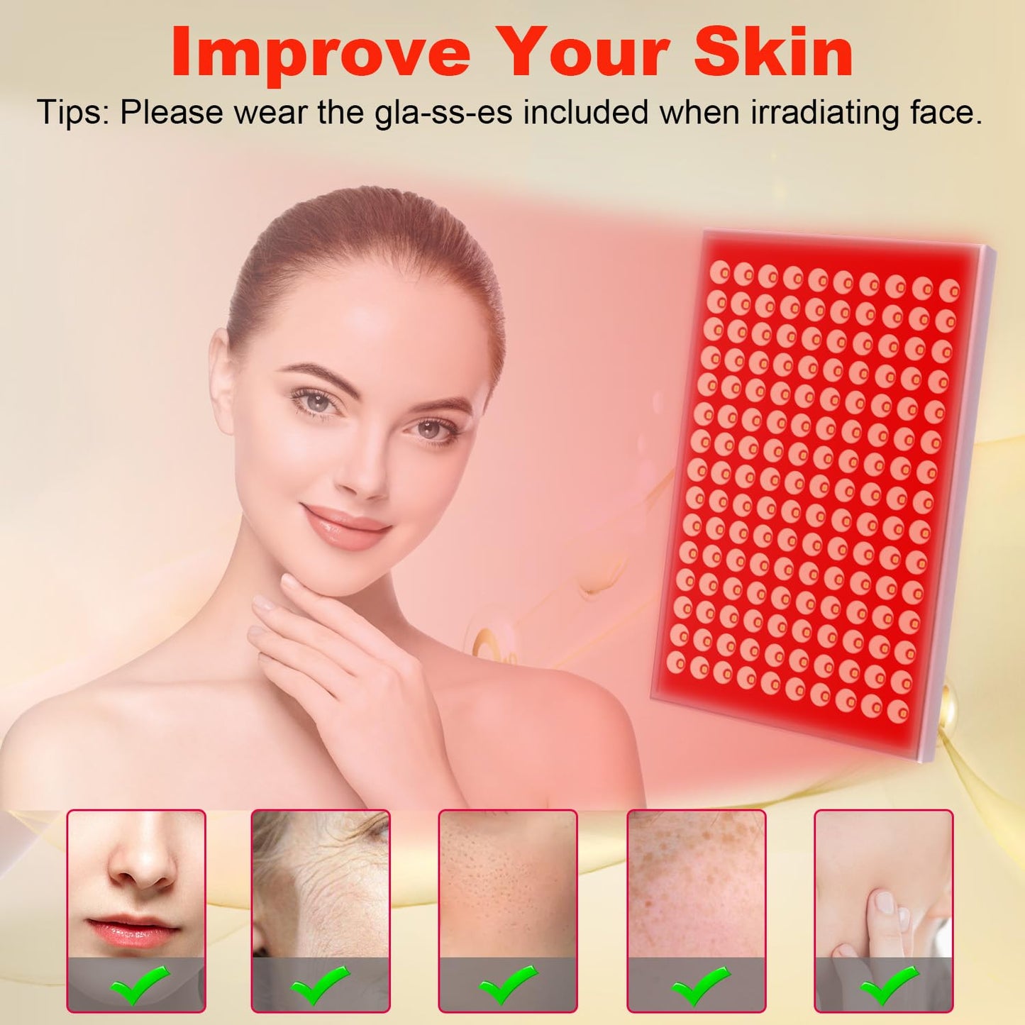 Red Light Therapy for Body and Face, Infrared Red Light Therapy Device with Stand, 660nm and 850nm LED RedLight Panel for Full Body Skin Rejuvenation at Home (2 Pack)