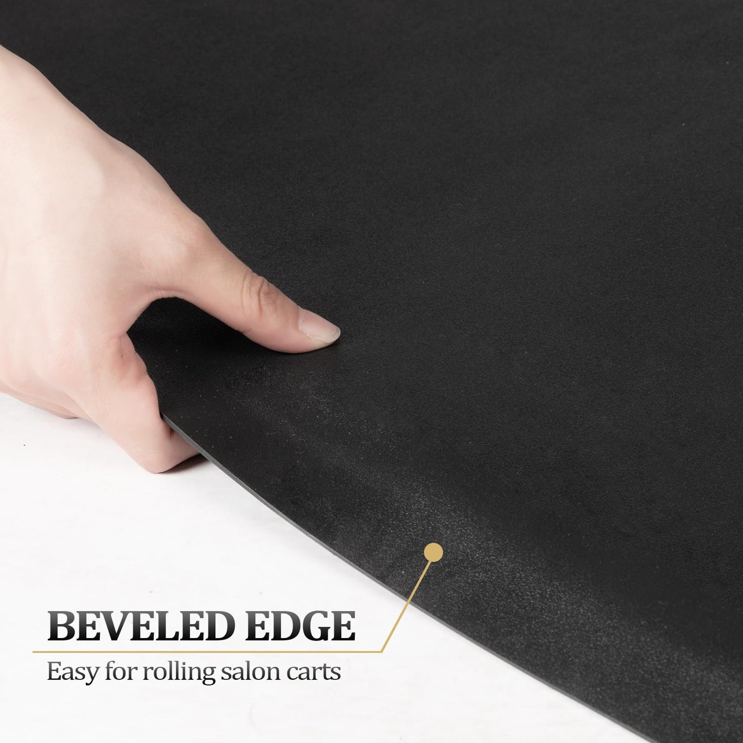mefeir 4’x 5’x 1/2'' Thick Salon Mat for Hair Stylist, Barber Floor Mats with Round Base, Salon Chair Mat Comfort Standing, Barbershop Beauty Spa Equipment