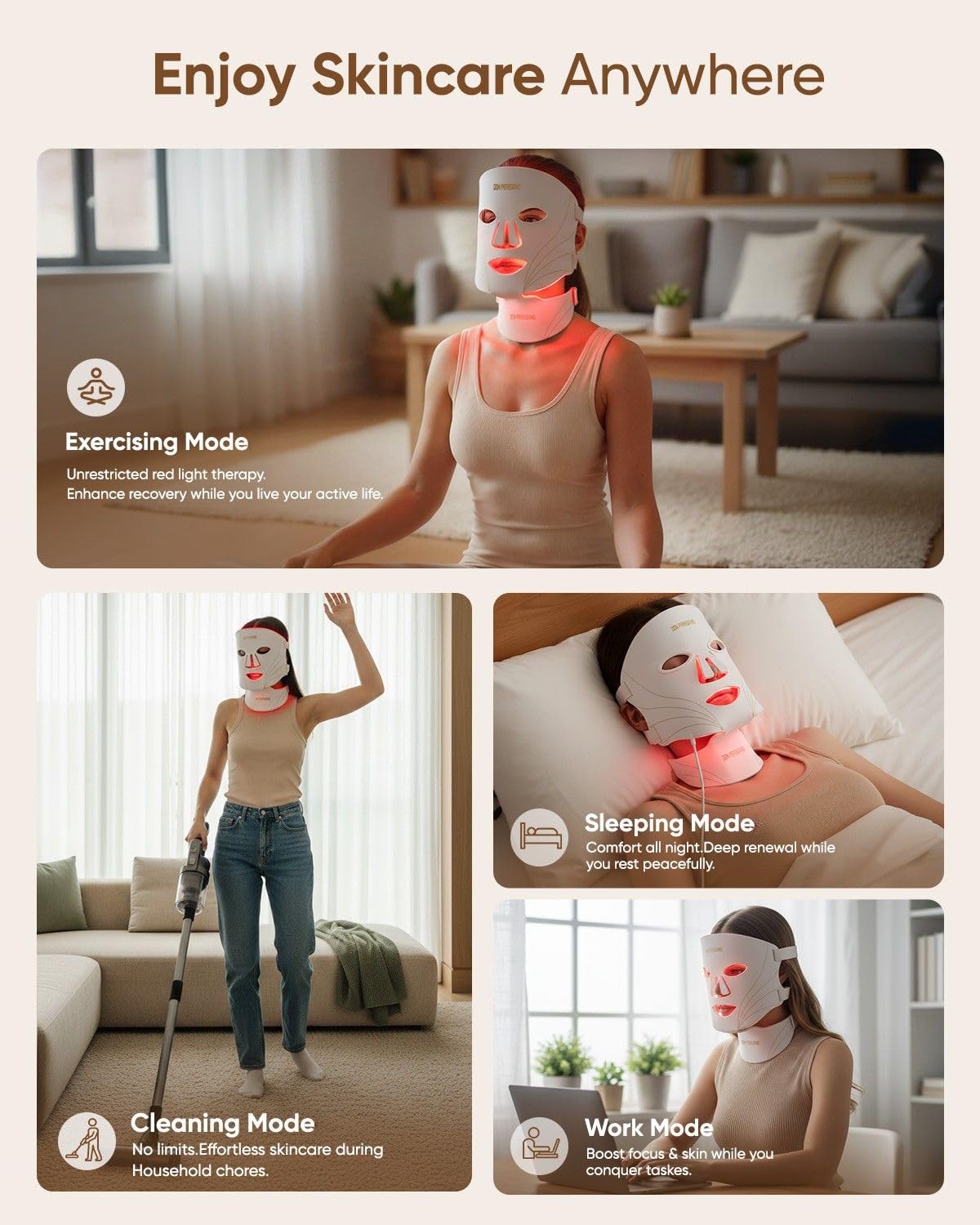Red Light Therapy Mask for Face and Neck Full Coverage by DON PEREGRINO