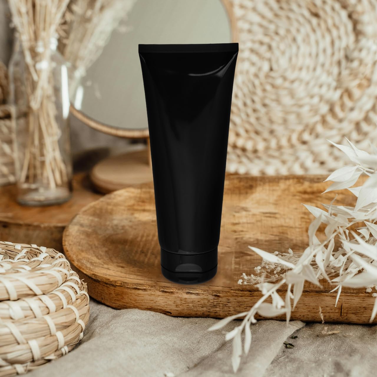 HONMEET Plastic Travel Bottle Cosmetics Containers Empty Toothpaste Tubes Refillable Lotion Bottle Leak Proof, Black