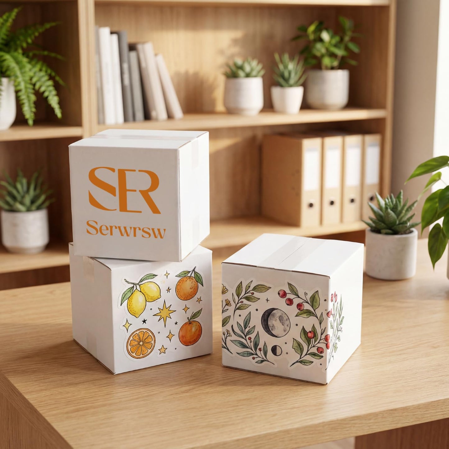 Serwrsw 6x6x6 inch Cardboard Shipping Boxes, Set of 30 Square Boxes, White