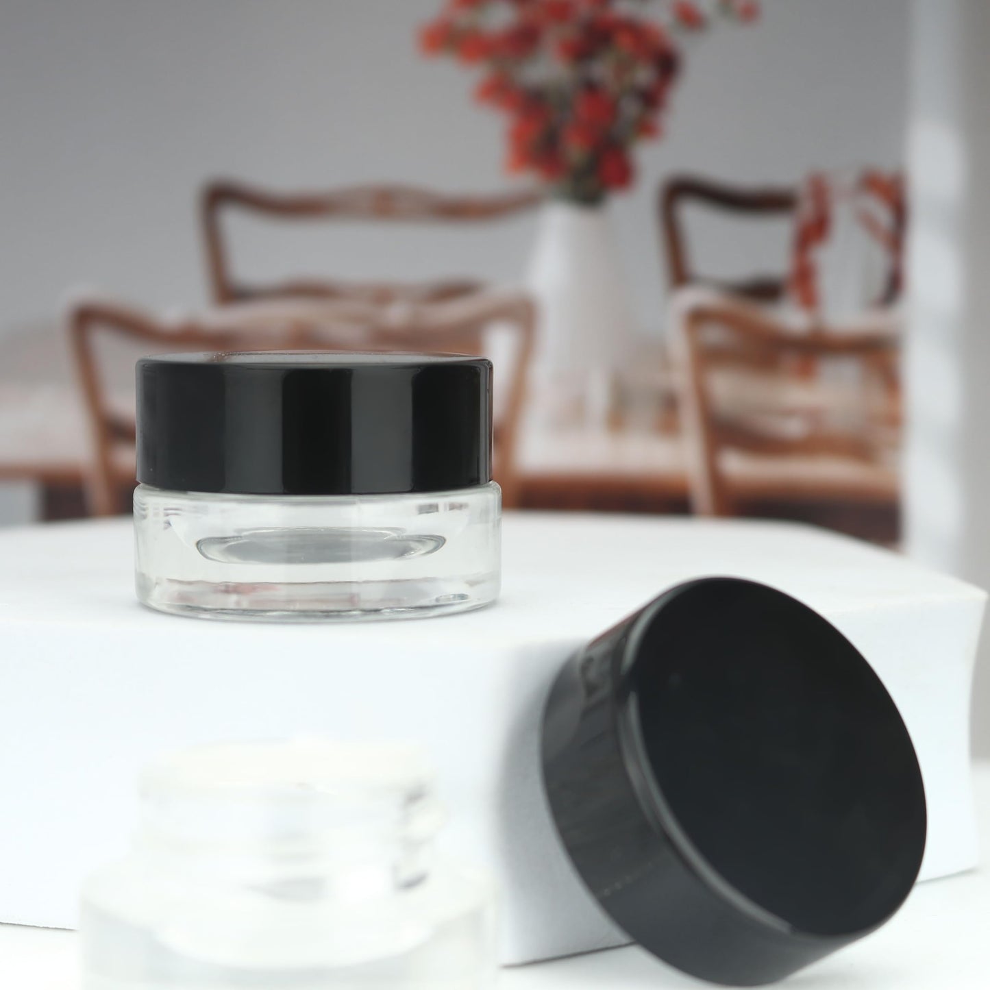 COSIDEA 20 pcs Empty 3G 0.1oz Clear glass jar mini size eye cream jars pot for refill DIY cosmetics ointment