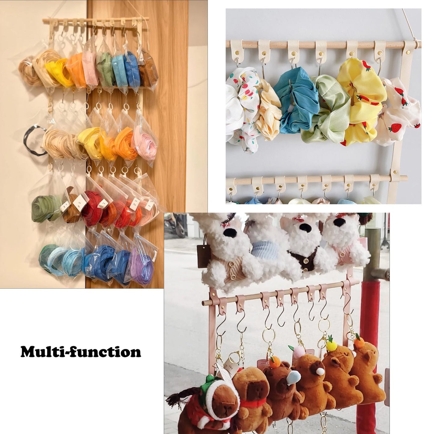 Yushen Hanging Display Storage Shelves Detachable Doll Organizers for Storage Plush Doll Collectors Gifts, Hanging Over the Door Organizer for Bedroom Home (Pink 1pcs)