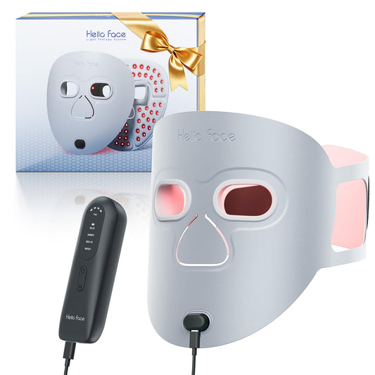 Hello Face Red Light Therapy Mask, 280 LEDs Quad-Chips Infrared Light Led Face Mask Light Therapy for Face Skin Care Improvement, Ultra-Soft Led Mask Light Therapy for 4 Modes with Eye Protection