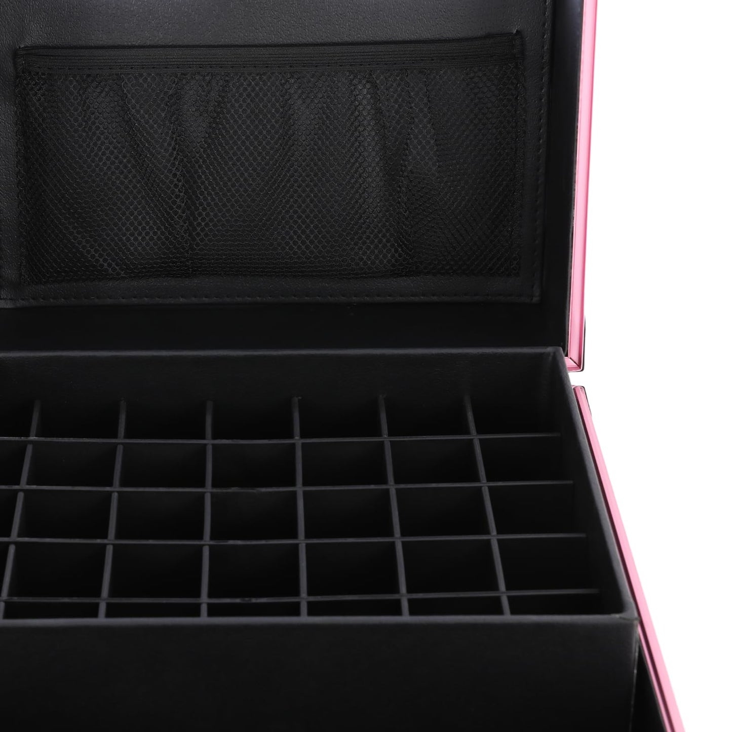 Cbhfmljd Rolling Makeup Case with 3 Drawers, Portable Manicure Table Lockable Makeup Train Case Portable Nail Table with Storage with LED Light & Key for Hair Barbers/Stylists, Makeup Enthusiasts