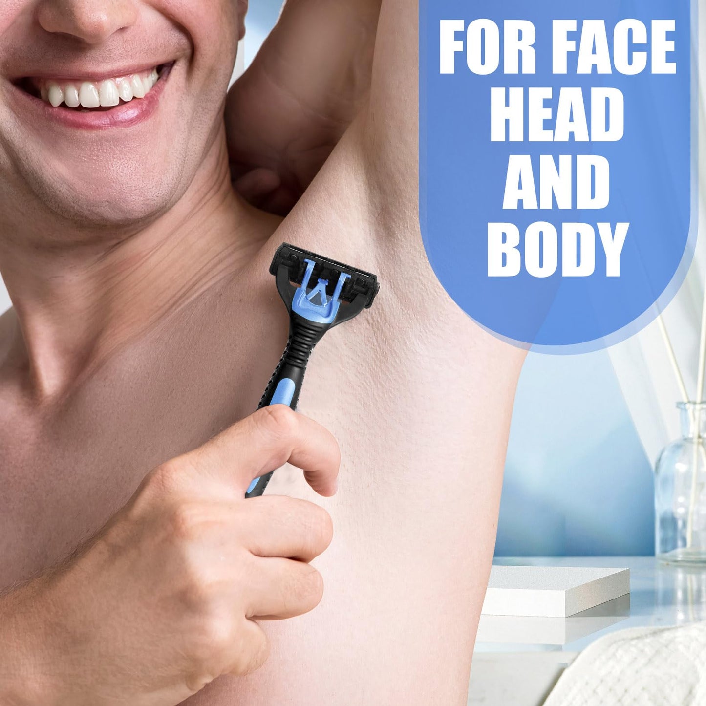 Wovnet 36 Pcs Men's Disposable Razors Bulk 3 Blade Disposable Head Razor for Sensitive Skin for a Smooth, Comfortable Shave
