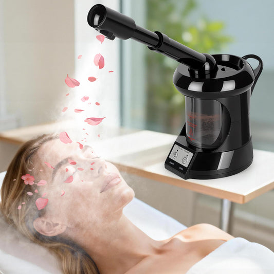 Facial Steamer Professional with More Steam for Deep Cleansing and Hydration, Face Steamer Featuring Extendable Arm, Steamer for Facial for Beauty, Spa and Home Use, Black