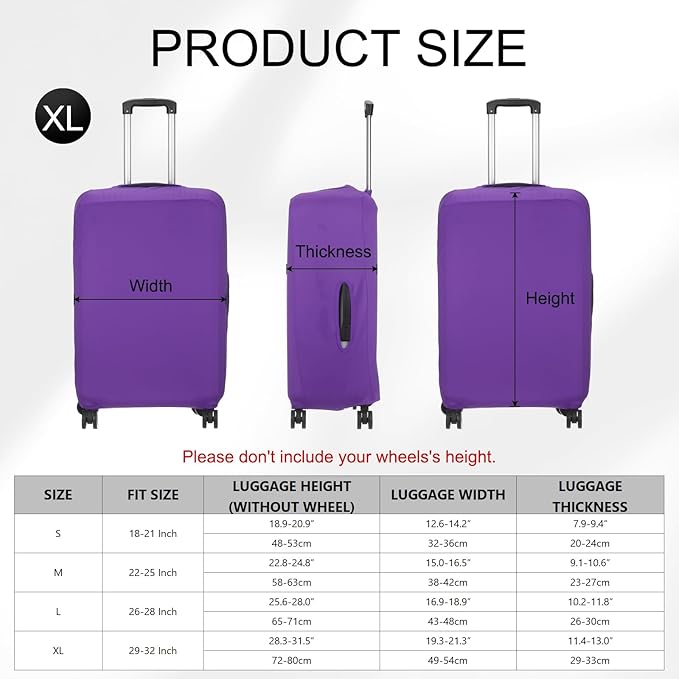 uxcell Travel Luggage Cover, Washable Suitcase Covers for Luggage Anti-scratch Suitcase Protector Elastic Baggage Protective, Fits 29-32 Inch Suit Case, Purple Blue