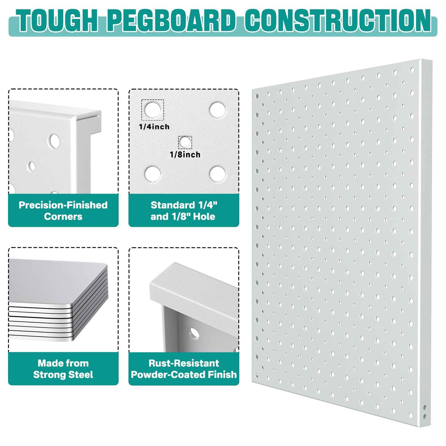 EVERHANGER Metal Pegboard Display Stand, Freestanding Tabletop Pegboard Display for Craft Shows & Fairs, 12"X16", 2pcs Gray