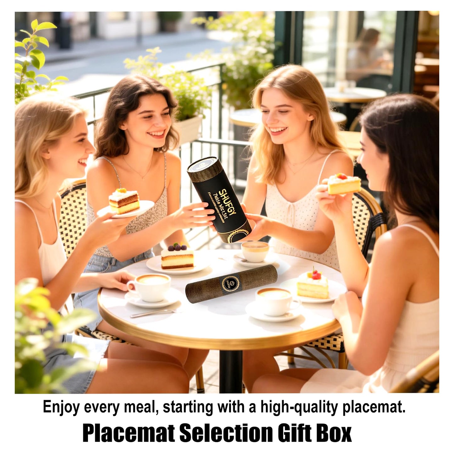 SHUFGY Faux Leather Placemats Set of 6, 11.8"x17.7" Reversible Table Mats - Waterproof, Stain & Heat Resistant, Easy Clean for Dining, Gatherings, Outdoor (Brown)