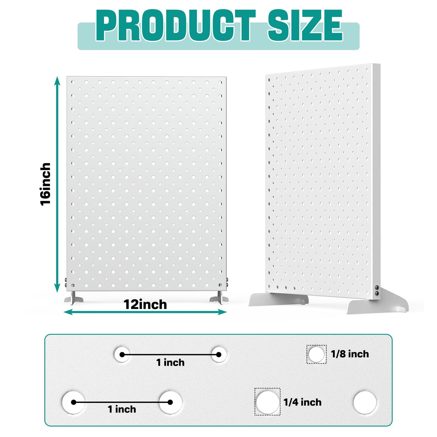 EVERHANGER Metal Pegboard Display Stand, Freestanding Tabletop Pegboard Display for Craft Shows & Fairs, 12"X16", 2pcs Gray