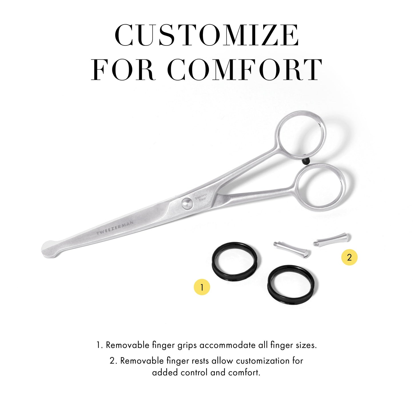 Tweezerman 7" Pet Grooming Scissors with Safety Round Tips, Professional Curved Grooming Shears for Dogs and Cats