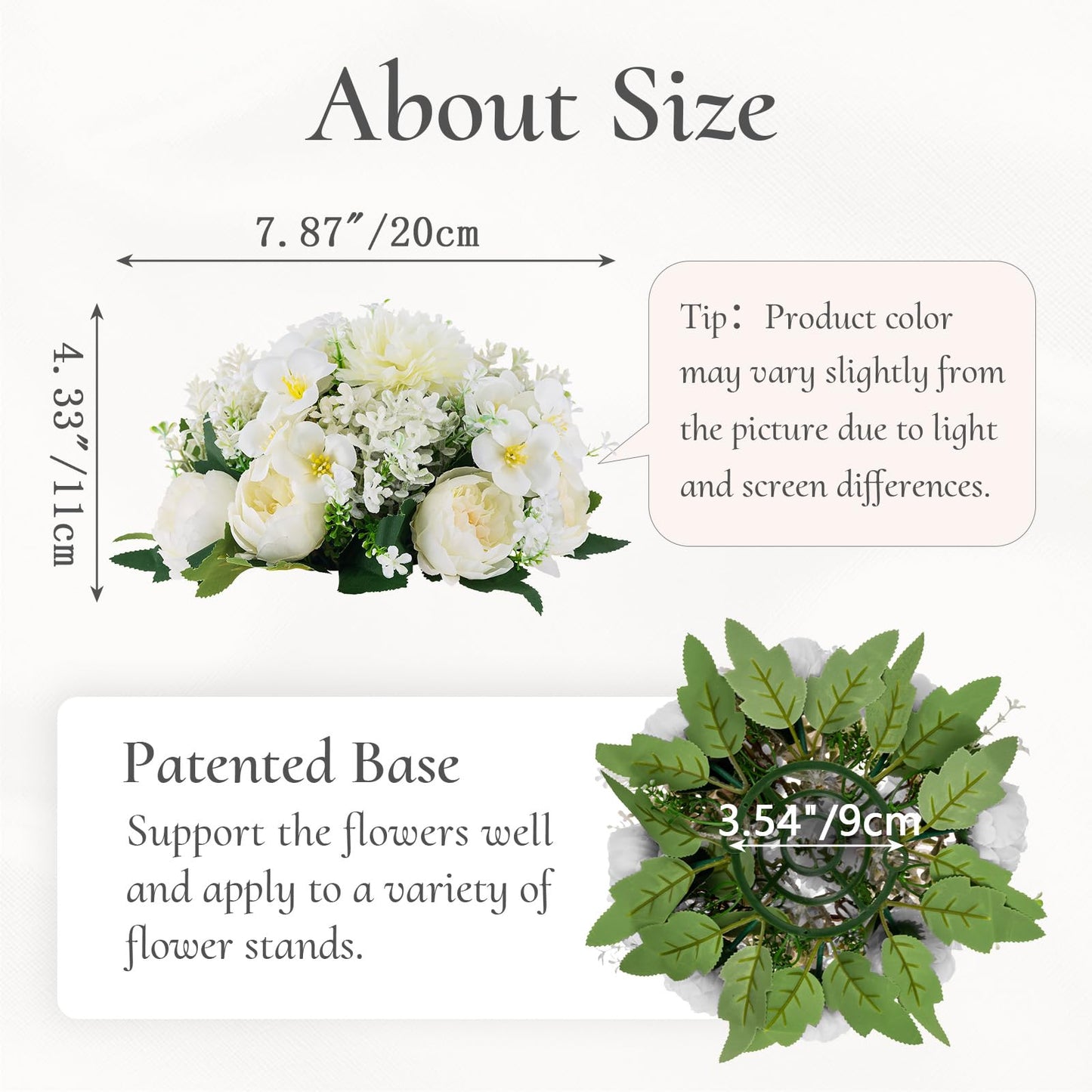 Inweder Black Hexagon Pedestal Stands with White Flower Ball for Party