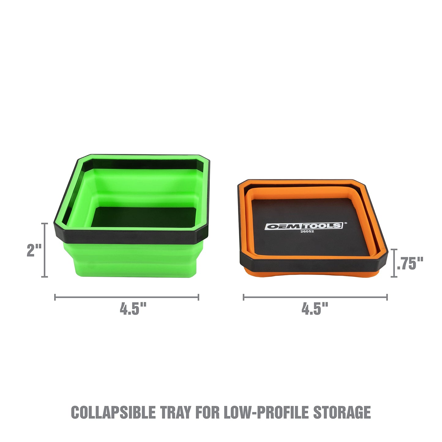 OEMTOOLS Foldable Magnetic Tray Set, 4-1/2" Magnetic Tray for Small Parts