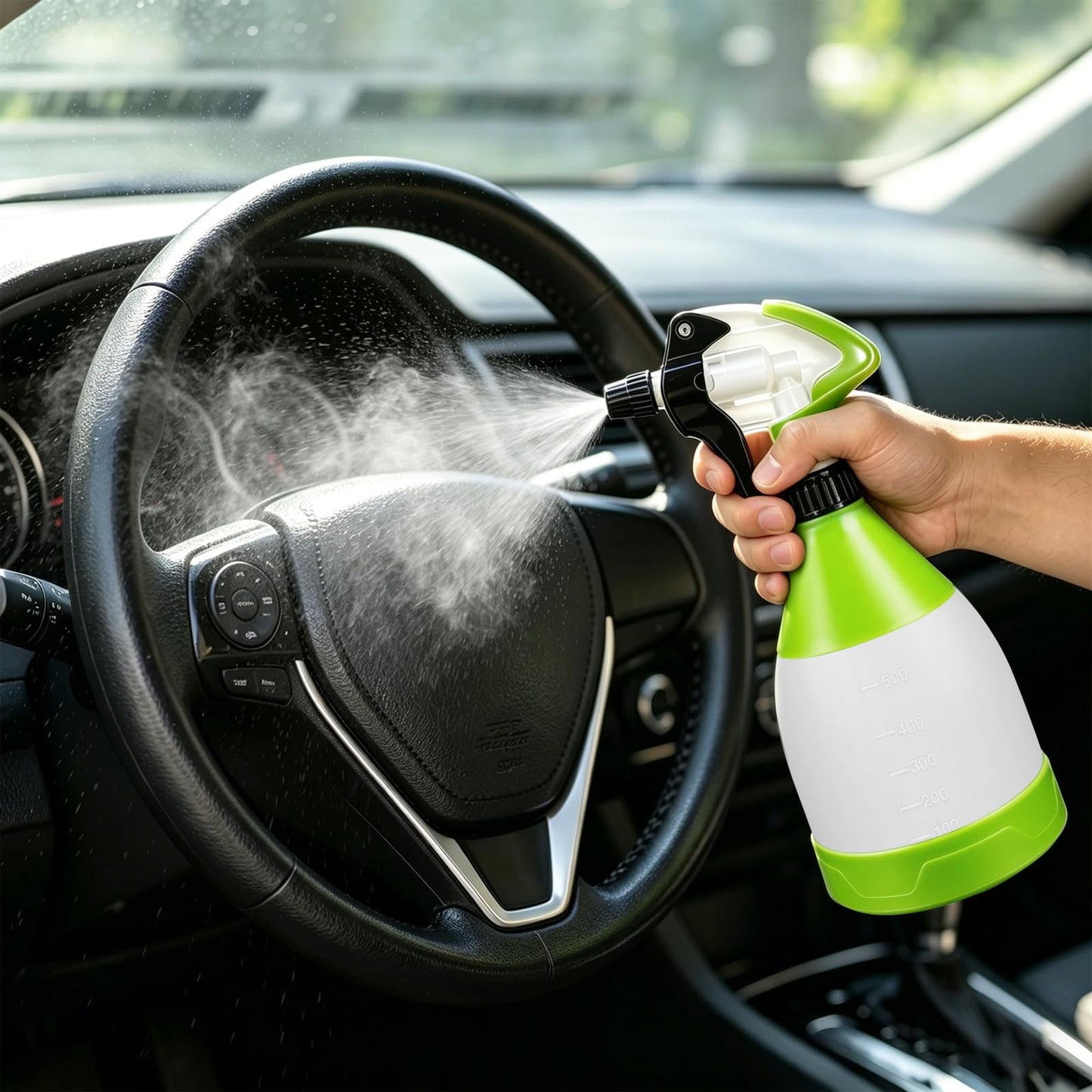 ALL4DETAIL Heavy Duty Spray Bottle 17 oz, Professional Double Mist Trigger Sprayer Bottle for Car Cleaning and Detailing, Acid & Chemical Resistant - Adjustable Nozzle