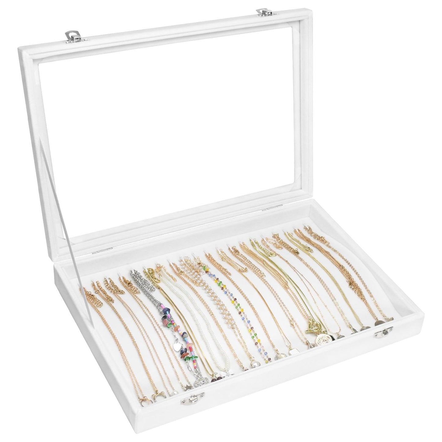 Vicoter Velvet Necklace Display Jewelry Tray 20 Hook Necklace Tray Necklace Pendant Jewelry Tray for Women and Girls