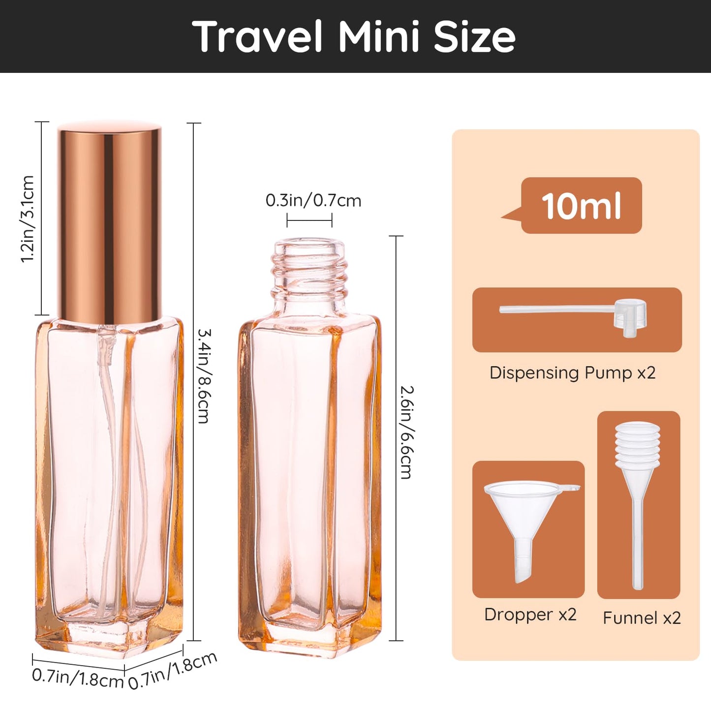 Segbeauty Travel Perfume Atomizer Refillable, 10 Packs Empty Perfume Spray Bottles, 10ML Mini Pocket Cologne Sprayer Fine Mist Atomizer Cosmetic Sample Bottle for Outgoing Party Work