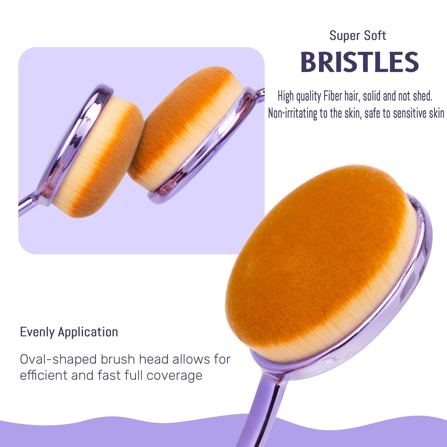 Sunscreen Brush Set - Sunblock Applicator for Kids, Adults, Child-Safe for Face and Body, Sun Lotion Applicator Sun Cream Brush with Cleaning Mat Travel Size (2 Pack) (Purple)