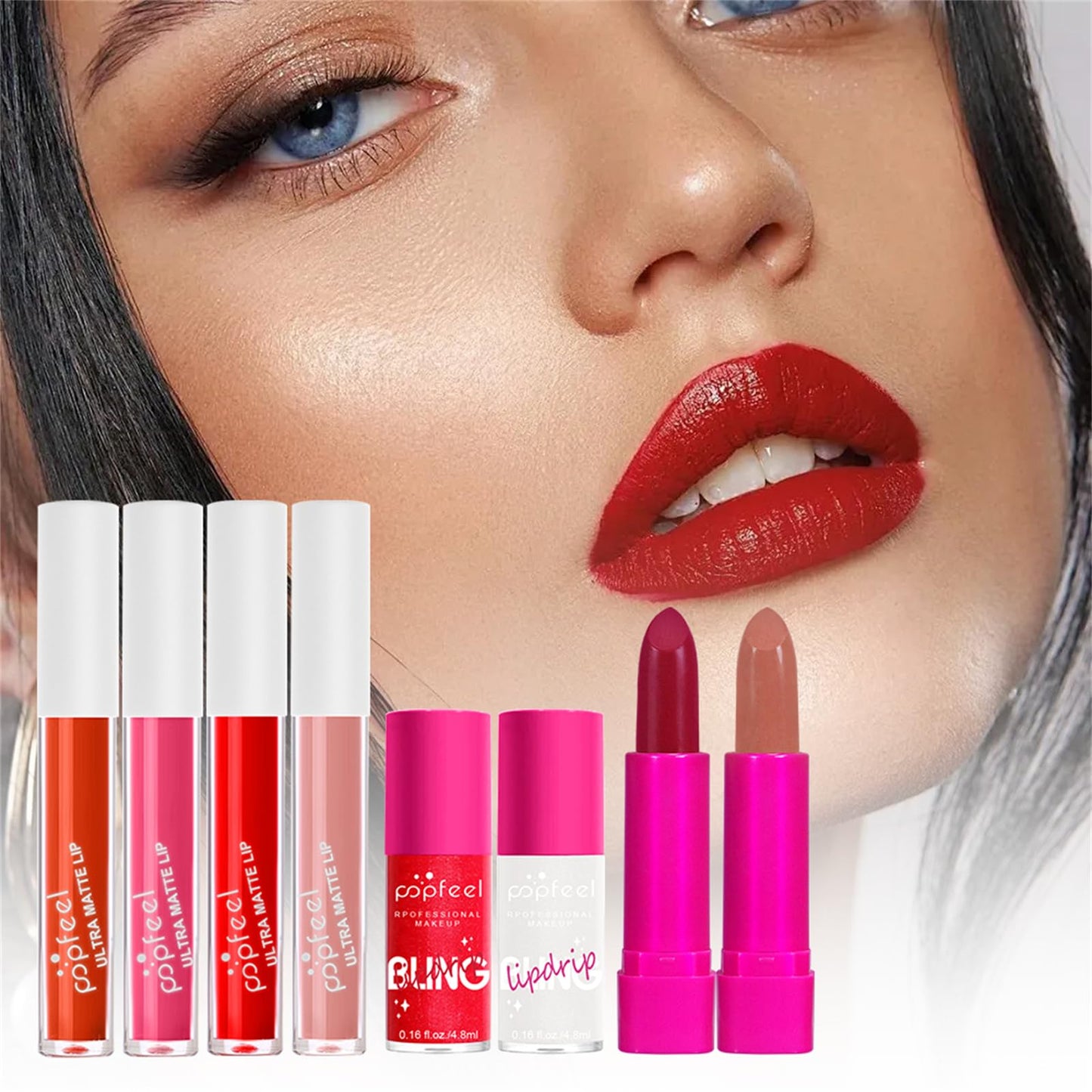 Hot Pink All in One Makeup Kit for Women Full Kit, Mother's Day Makeup Gifts Set for Women Girls, Hot Pink Makeup Essential Bundle Include Eyeshadow Palette Lipstick Blush Foundation Concealer