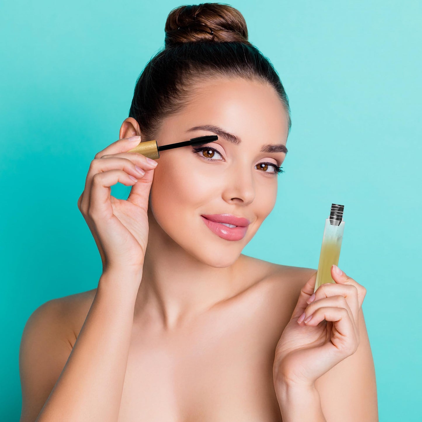Glass Lash Serum Bottle 10ml with Silicone Wand, Leakproof Refillable Castor Oil Applicator for Eyelash, Eyebrow & Hairline Growth Serums, Travel Size