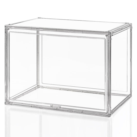 CELSOL Clear Acrylic Display Case – Stackable Storage Box with Magnetic Lid, Dustproof Organizer for Collectibles, Figures, Shoes, and Books – Large Size 14.2"x8.7"x10.6"