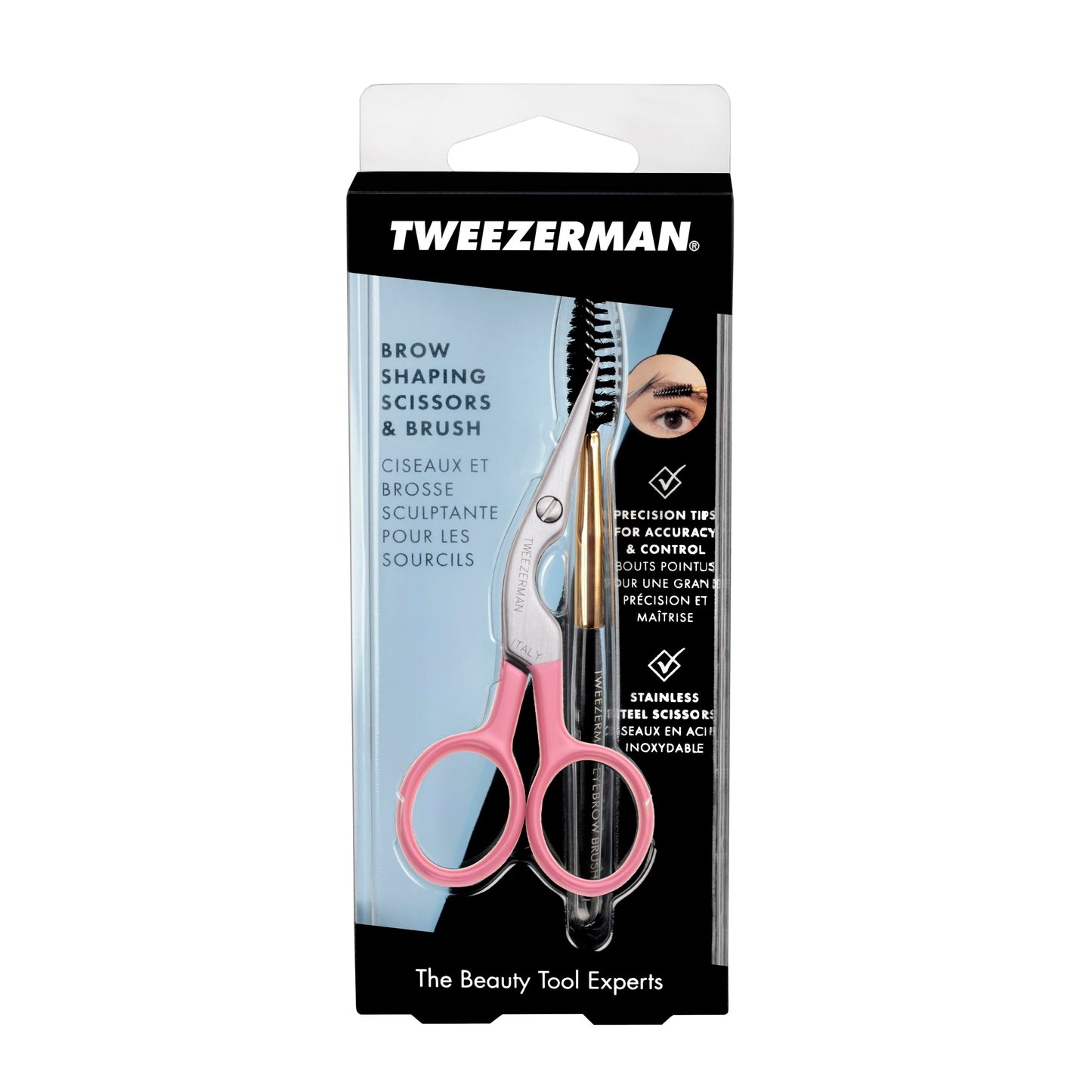 Tweezerman Exclusive Tea Rose Eyebrow Shaping Scissors and Brush Set