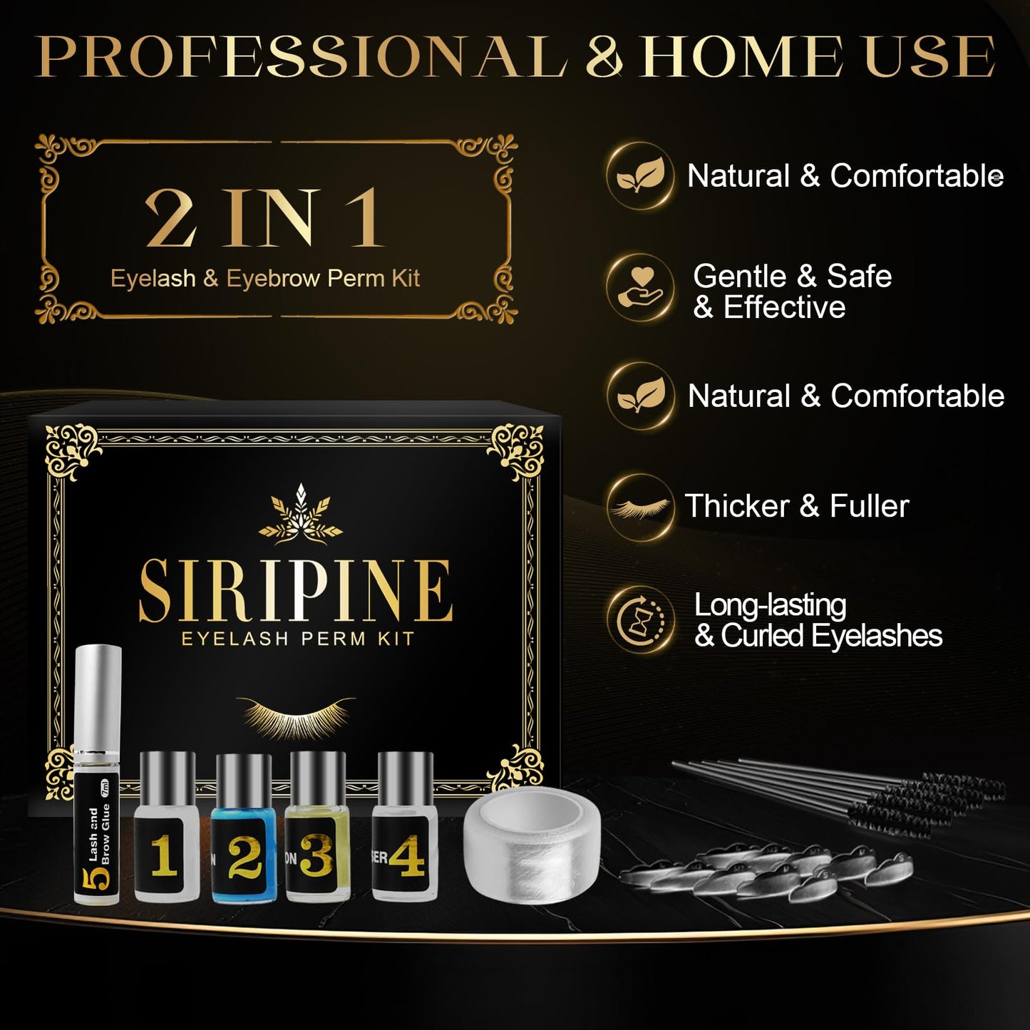 Eyelash Lift Kit – DIY Lash Lift Kit Lash Perm Set for Natural Curl & Long-Lasting Lift | Gentle Formula & Easy Application, Eyelash Perm Kit
