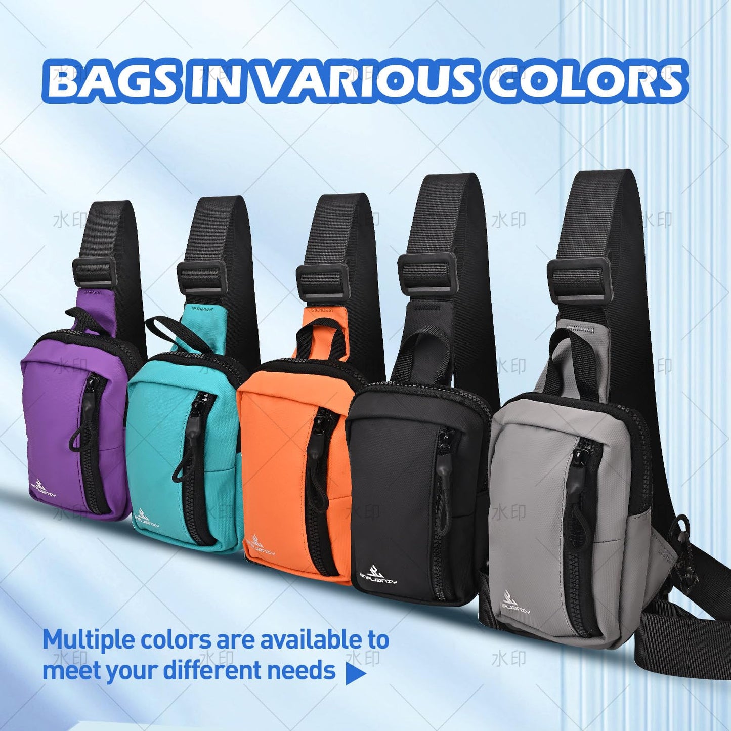 JIMYAO Mini Sling Bag for Men/Women, Waterproof Utility Chest Bag Crossbody Backpack for Hiking Travel Sports Running (Lake Blue)