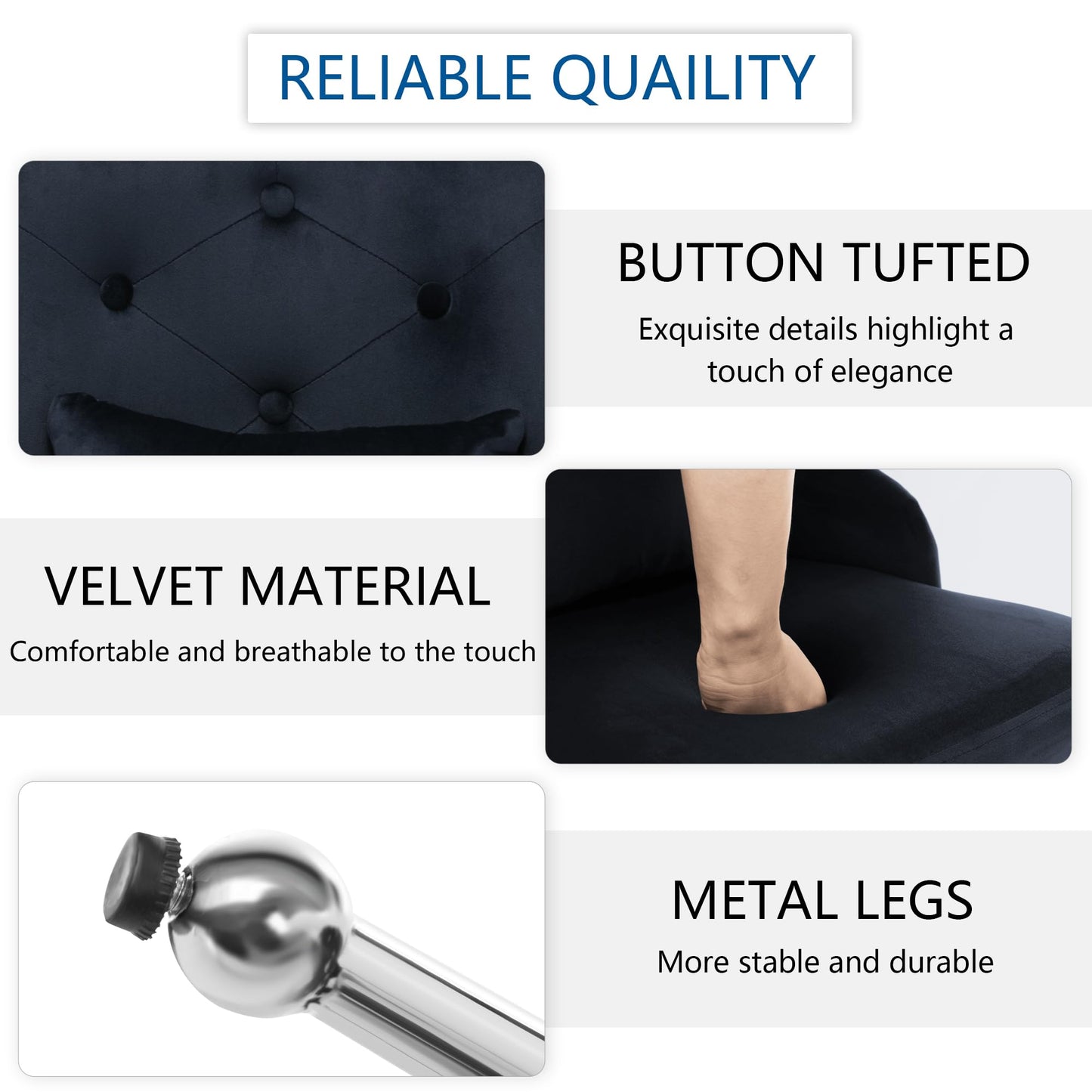 UDAX Velvet Vanity Chairs with Back, Upholstered Makeup Chair No Wheels with Metal Legs & Lumbar Pillow for Living Room/Makeup Room/Bedroom/Home Office/Kitchen