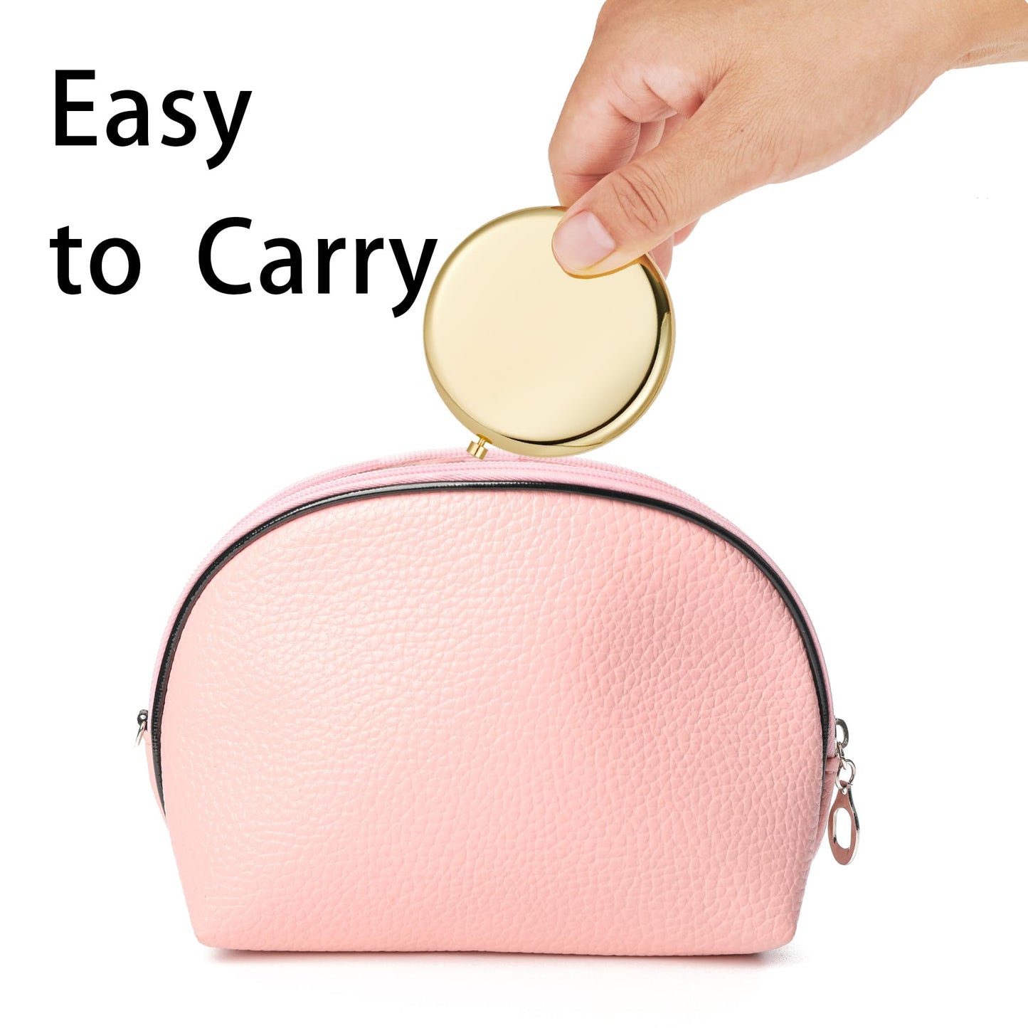 QUSTGO Compact Mirror, Pocket Travel Makeup Mirror for Purse, Metal Round Shell, 2-Sided 1X/2X Magnifying, Portable, Folding, Handheld, Gold, 18 Pack