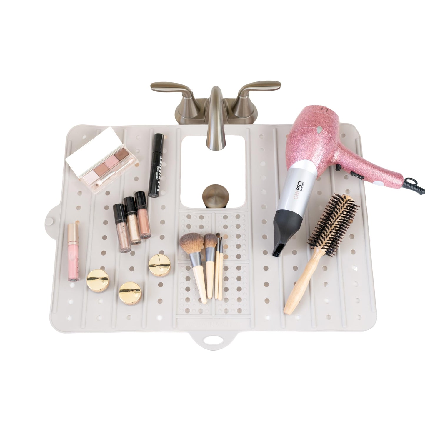 Sink Cover for Counter Space Makeup Cleaning Mat - Heat Resistant Mat is Dishwasher Safe -Bathroom Sink Mat - RV Sink Cover - Makeup Brush Cleaning Mat