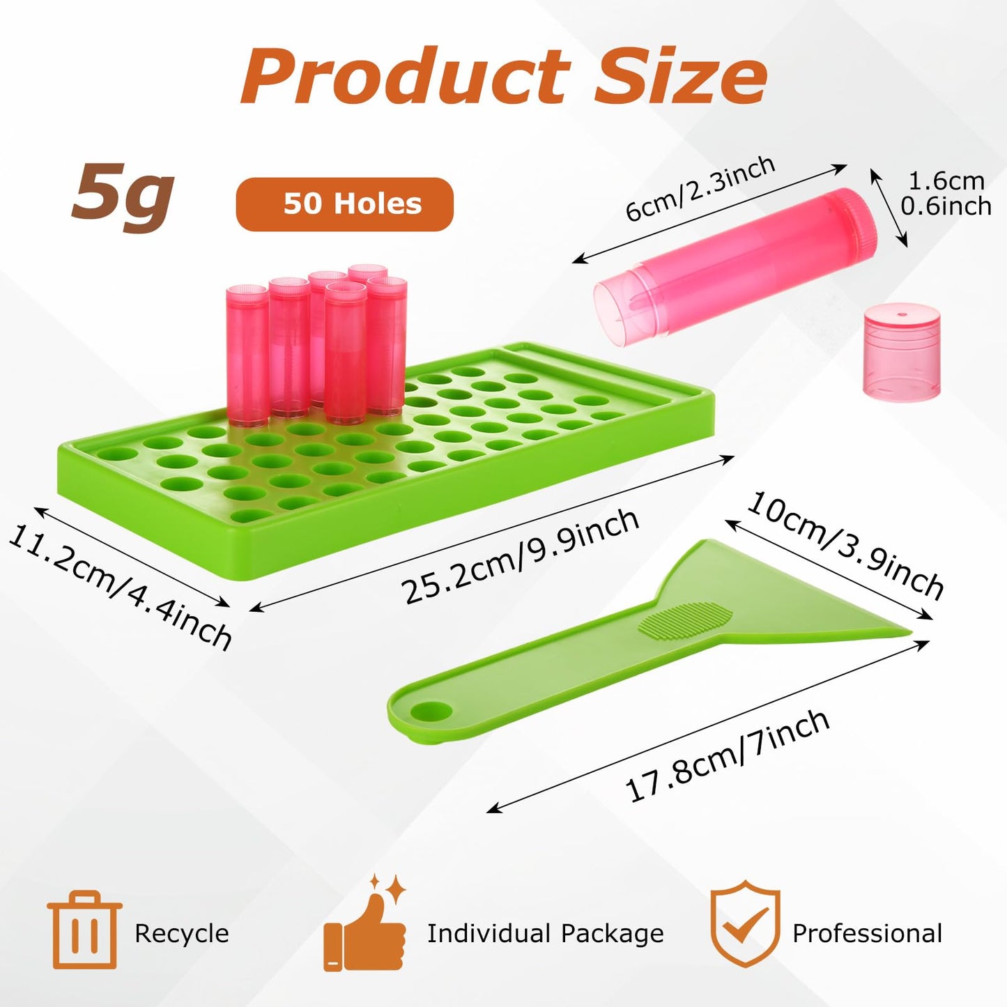 GBACHOOSE 200 Pack Empty Lip Balm Tubes, 5g Red Chapstick Containers