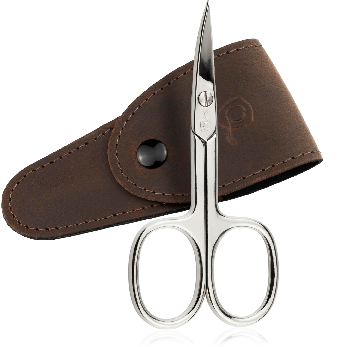 marQus Anti-Slip Curved Manicure Scissors - Precision German Steel - Micro-Serrated Blades to Prevent Slipping - Includes Premium Storage Case