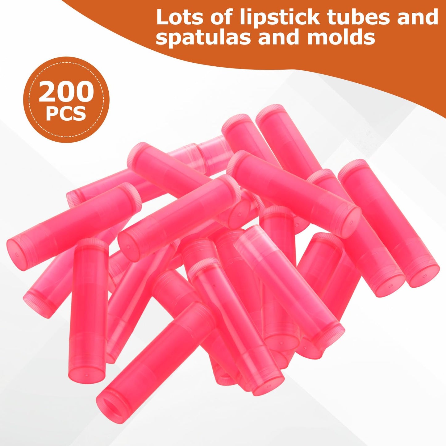 GBACHOOSE 200 Pack Empty Lip Balm Tubes, 5g Red Chapstick Containers